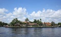 Waterfront homes in tropical Florida Royalty Free Stock Photo