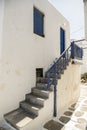 Waterfront house and stairs Mykonos Town Greece Royalty Free Stock Photo