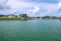 Waterfront houses with private boat jetties at Marsden Cove, near Whangarei, Northland, New Zealand, NZ
