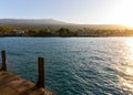 The Waterfront Of Kailua-Kona Across Kailua Bay Royalty Free Stock Photo