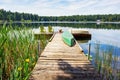 Waterfront lake with small pier. Perfect water view