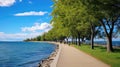 waterfront lakefront trail chicago Royalty Free Stock Photo