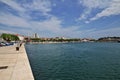 The waterfront in the marina of Split city on Adriatic sea, Croatia Royalty Free Stock Photo