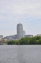 Waterfront Panorama with Prudential Tower from Boston in Massachusettes State of USA Royalty Free Stock Photo