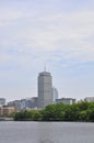 Waterfront Panorama with Prudential Tower from Boston in Massachusettes State of USA Royalty Free Stock Photo