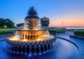 Waterfront Park Fountain, Dawn. Charleston, SC. Royalty Free Stock Photo