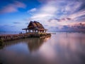 waterfront pavilion with beautiful atmosphere before the sun goes down