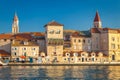 Waterfront with promenade in The Old town of Trogir, Croatia Royalty Free Stock Photo