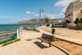 Waterfront promenade of seaside resort Trappeto at a sunny day, province of Palermo, Sicily
