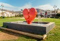 Waterfront promenade of Terrasini with installation Broken Heart, province of Palermo, Sicily