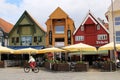 Waterfront restaurants at the Stavanger harbour, Norway.