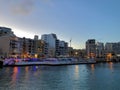 Waterfront in Saint Julian in Malta at night 7.3.2020 Royalty Free Stock Photo