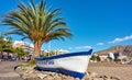 Waterfront and sandy beach in Los Cristianos in Tenerife