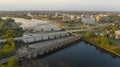 Waterfront Section Trenton New Jersey Delaware River and Capital Statehouse