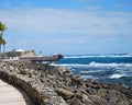 Waterfront at the Shore Line of the Atlantic Ocean, San Juan, Puerto Rico Royalty Free Stock Photo