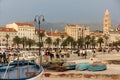 Waterfront and St Domnius belltower. Split.Croatia Royalty Free Stock Photo