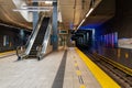 Waterfront Station skytrain Canada Line subway platform. Vancouver, Canada