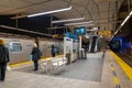 Waterfront Station skytrain Canada Line subway platform. Vancouver, Canada