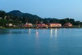 The waterfront at sunset in Gold Beach, Oregon, USA - April 23, 2018 Royalty Free Stock Photo