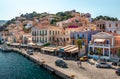 The waterfront of Symi, Grece.