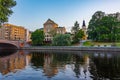 Waterfront of Tammerkoski channel in Tampere, Finland Royalty Free Stock Photo