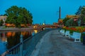 Waterfront of Tammerkoski channel in Tampere, Finland Royalty Free Stock Photo