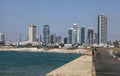 waterfront of Tel Aviv-Yafo and Mediterranean sea, Tel Aviv, Israel. Royalty Free Stock Photo