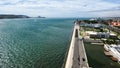 waterfront from the top of the Monument to the Discoveries, Lisbon, Portugal