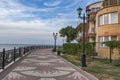 The waterfront in the town of Eisk on the Azov se Royalty Free Stock Photo