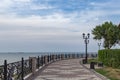 The waterfront in the town of Eisk on the Azov sea Royalty Free Stock Photo