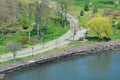 Waterfront and Trails along the East River at Randalls and Wards Islands in New York City during Spring Royalty Free Stock Photo