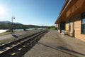 Waterfront trolley rail track in Whitehorse Royalty Free Stock Photo