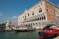 Waterfront view at Doge`s Palace in famous Venice