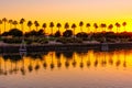 Waterfront View near Lions Lighthouse on Long Beach at Sunset