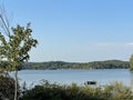 Waterfront view from Seamster Park in East Hampton, Connecticut Royalty Free Stock Photo