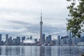 Waterfront view of Toronto City Skyscrapers along with CN Tower and Rogers Centre, Scarborough districts in summer, a view from To Royalty Free Stock Photo