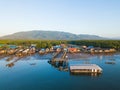 Waterfront village at Ban Sam Chong Tai Royalty Free Stock Photo