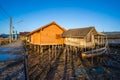 Waterfront village at Ban Sam Chong Tai Royalty Free Stock Photo