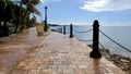 The Waterfront Walkway in Frederiksted, Saint Croix, USVI Royalty Free Stock Photo