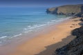 The beach at Watergate Bay in Cornwalld Royalty Free Stock Photo