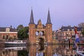 The watergate in Sneek in Friesland the Netherlands at sunset Royalty Free Stock Photo