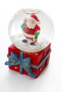 Waterglobe. Christmas waterglobe with Santa Claus. Christmas decoration glass ball water ball globe with snow and Santa Royalty Free Stock Photo