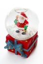 Waterglobe. Christmas waterglobe with Santa Claus. Christmas decoration glass ball water ball globe with snow and Santa Royalty Free Stock Photo