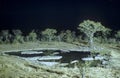 Waterhole in Halali camp - Etosha National Park, Namibia.