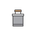 Watering bucket filled outline icon