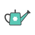 Watering can colorful vector icon, garden tool, equipment and accessory