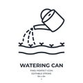 Watering can editable stroke outline icon isolated on white background flat vector illustration. Pixel perfect. 64 x 64