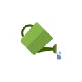 Watering can. Flat color icon. Gardening vector illustration Royalty Free Stock Photo