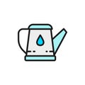 Watering can flat color line icon. Isolated on white background Royalty Free Stock Photo