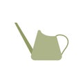 watering can flat design vector illustration. seasonal garden equipment tool. Vintage spring summer fall cartoon cute icon.